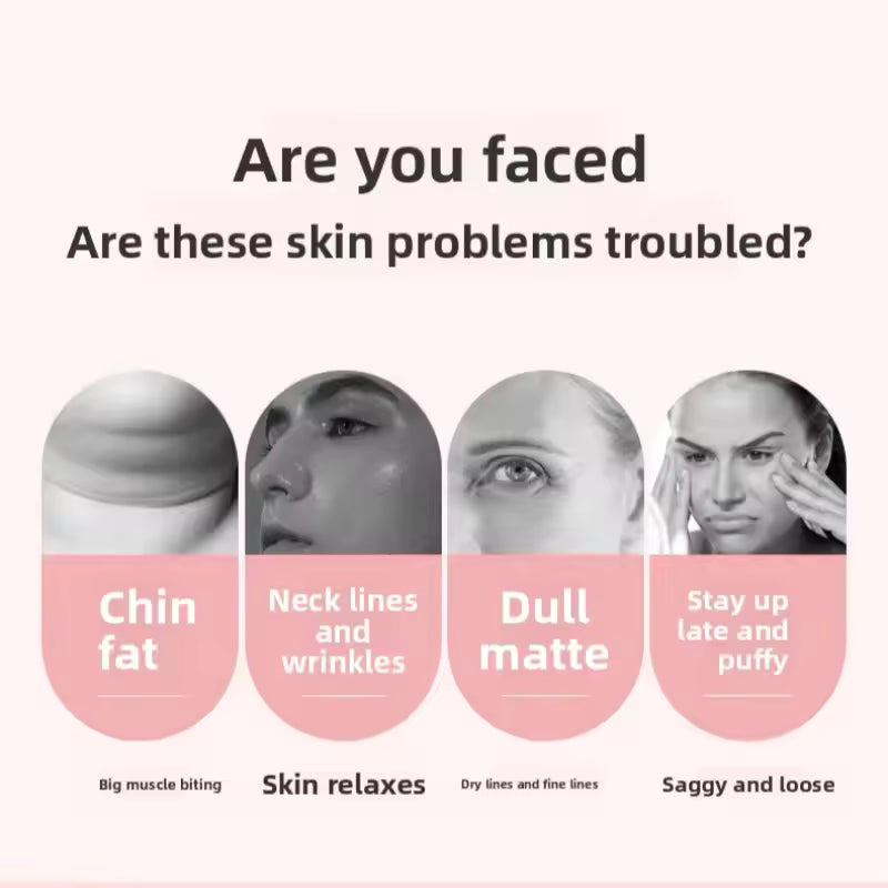 EMS Roller Face-Slimming Device – V-Face Beauty Massager for Firming, Lifting & Contouring | Microcurrent Facial Roller for Jawline Sculpting, Anti-Aging & Skin Tightening