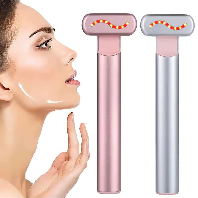 EMS Microcurrent Face Lifting Device – Red Light Therapy Facial Wand | Anti-Aging Skin Tightening Tool for Face, Eyes & Neck | Anti-Wrinkle, Firming, Lifting Beauty
