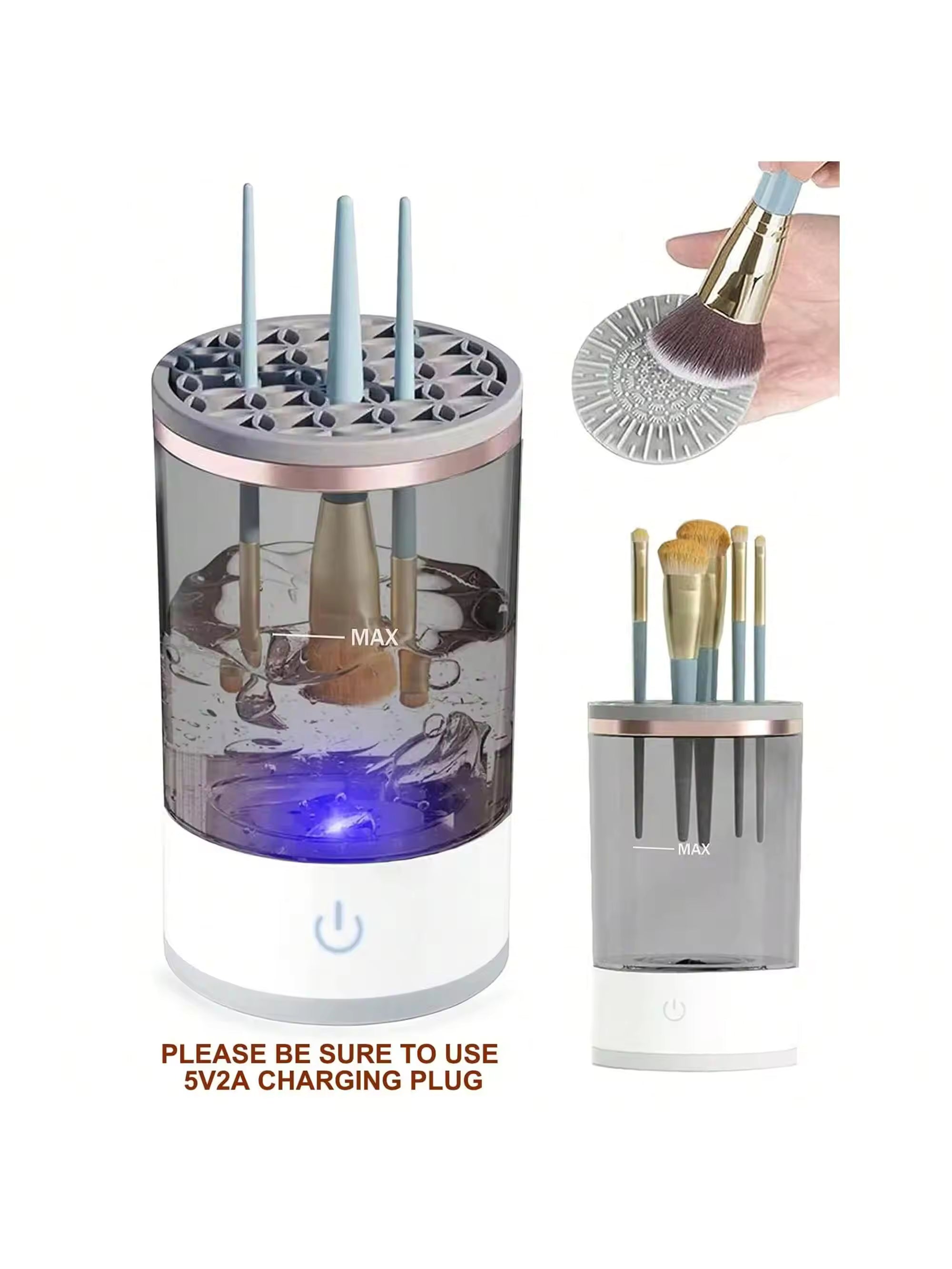 Electric Makeup Brush Cleaner & Dryer | 360° Deep Clean in Seconds - Nezavibe | Fits Most Brush Sizes | Professional Cosmetic Cleaning Tool