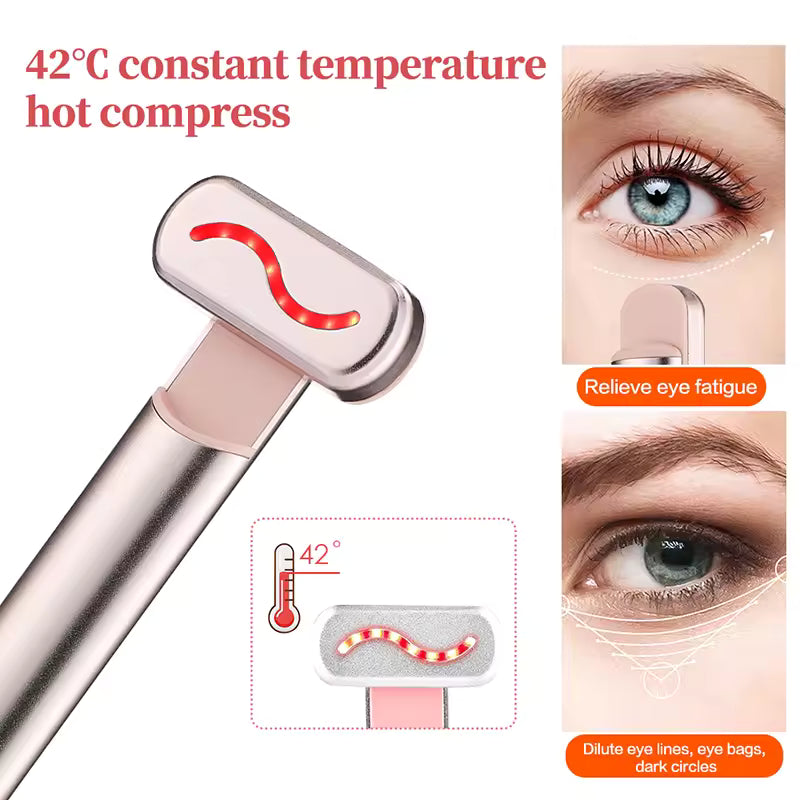 EMS Microcurrent Face Lifting Device – Red Light Therapy Facial Wand | Anti-Aging Skin Tightening Tool for Face, Eyes & Neck | Anti-Wrinkle, Firming, Lifting Beauty
