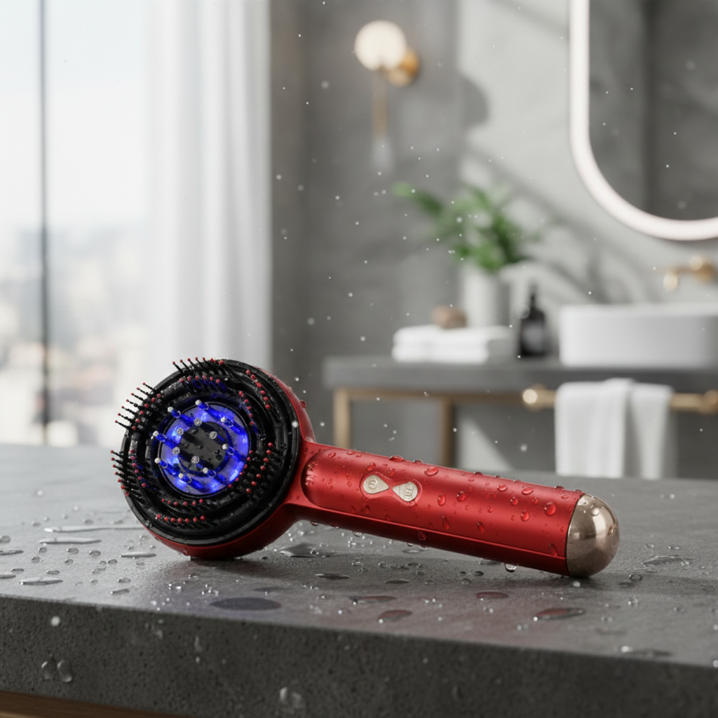 Electric Scalp Massager Comb – Hair Growth Therapy Device with Micro-Current & Red & Blue Light | Anti-Hair Loss Treatment & Oil Applicator for Fuller, Stronger Hair